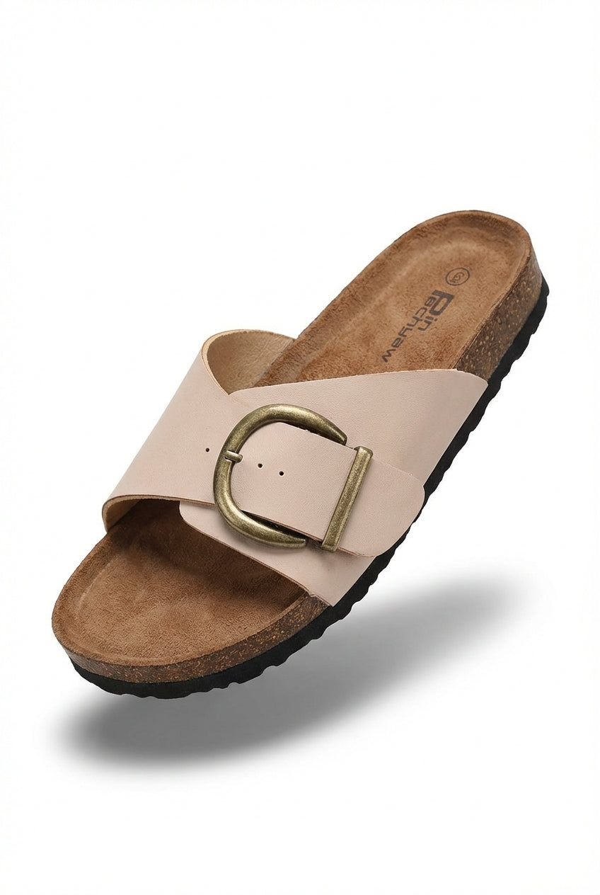 Flat Slip-On Sandals-footwear > sandals > flat sandals-Laventaire-Laventaire