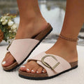 Flat Slip-On Sandals-footwear > sandals > flat sandals-Laventaire-Laventaire