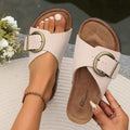 Flat Slip-On Sandals-footwear > sandals > flat sandals-Laventaire-Pink-35-Laventaire