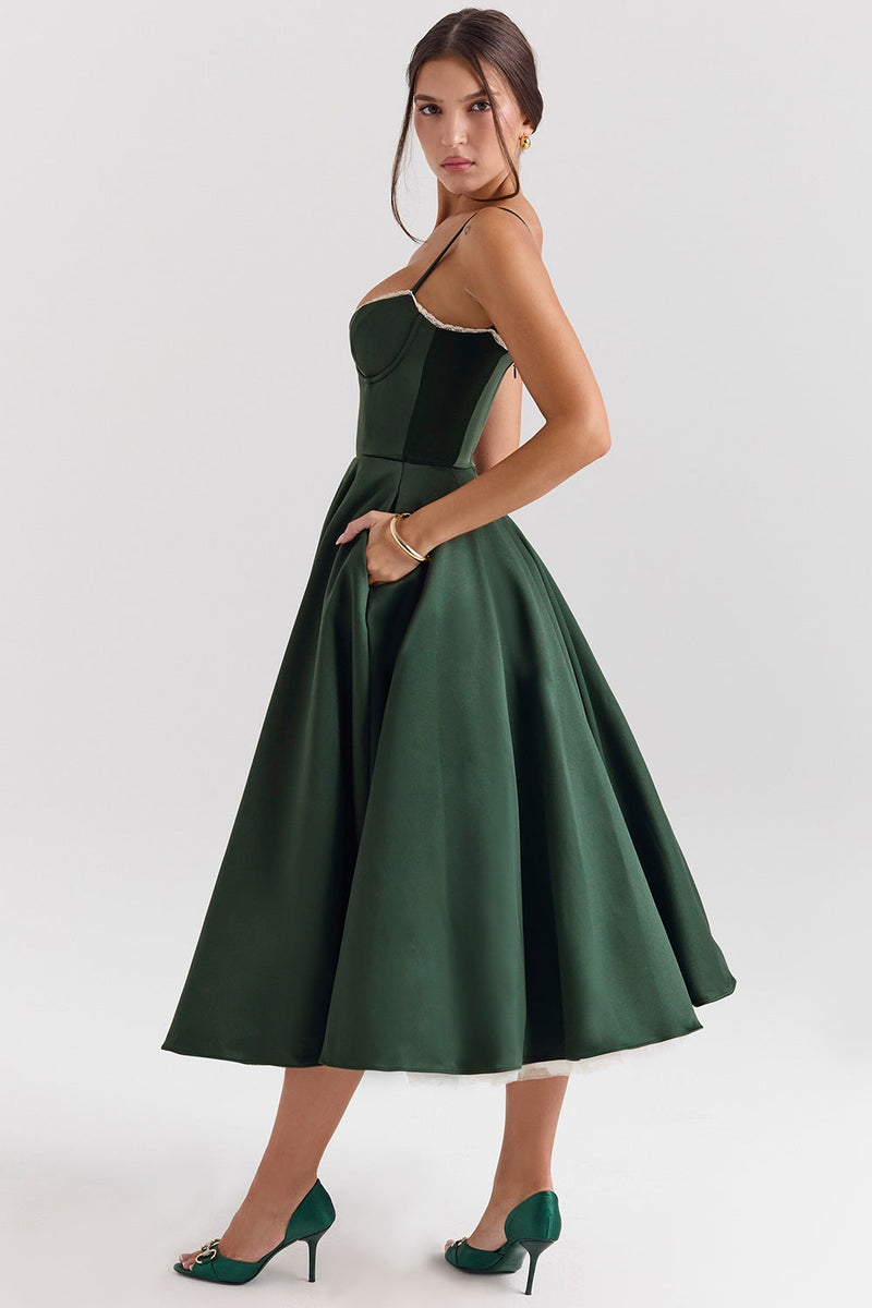 Flattering Fit Midi Dress-dresses > midi dress-Laventaire-Laventaire