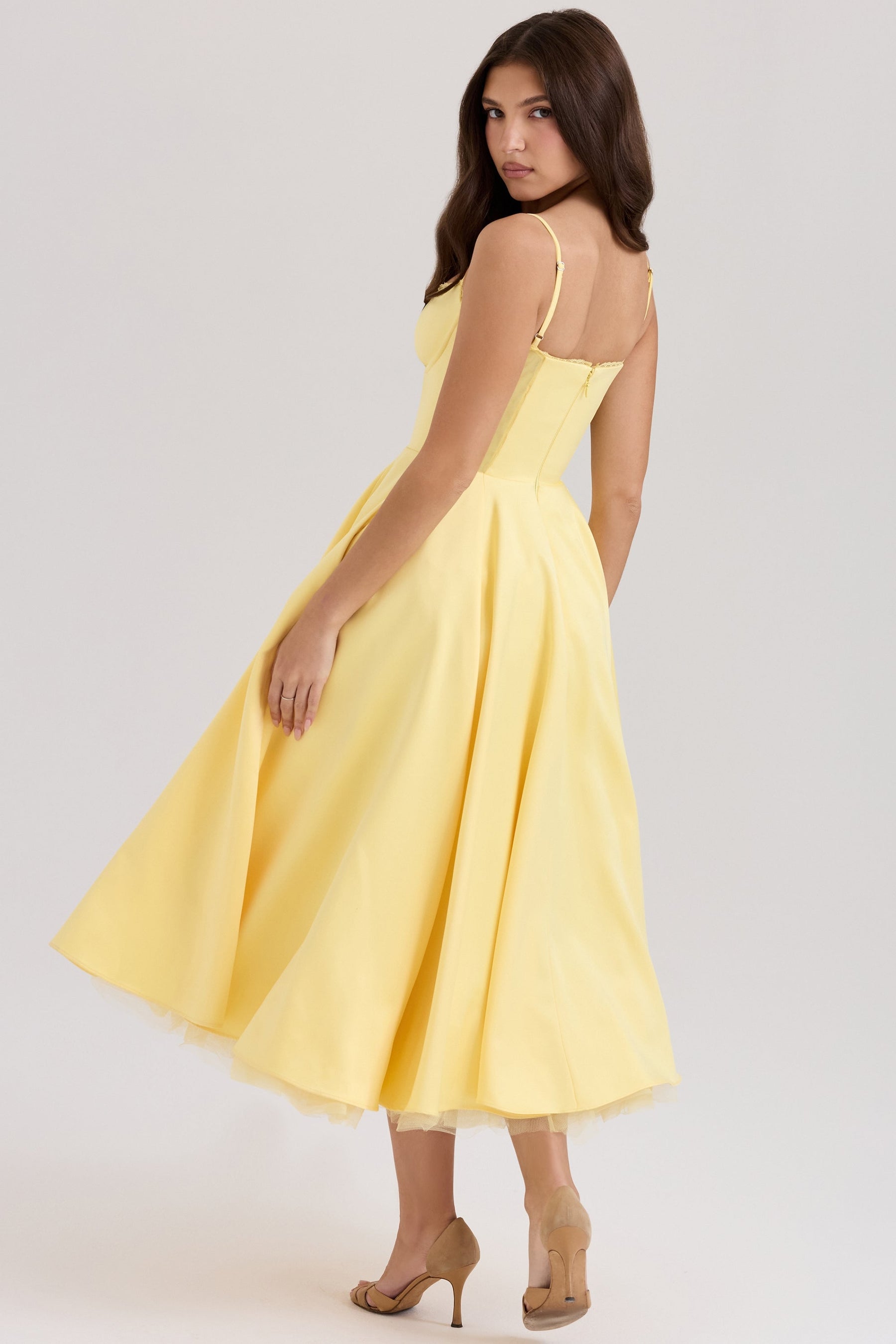Flattering Fit Midi Dress-dresses > midi dress-Laventaire-Laventaire