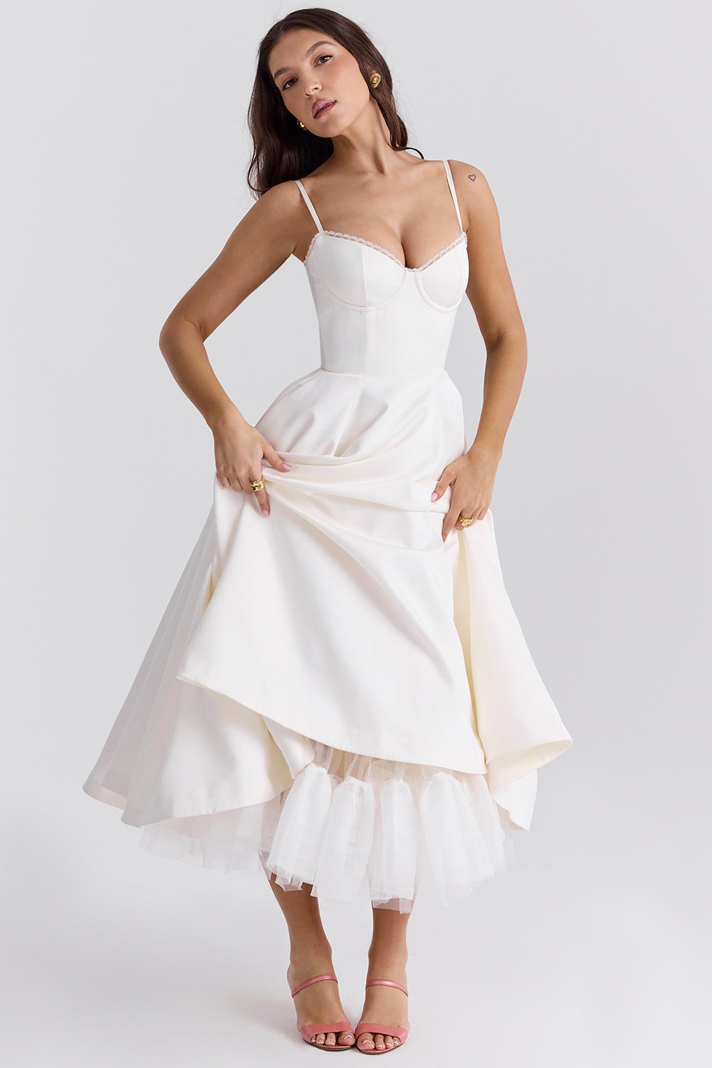 Flattering Fit Midi Dress-dresses > midi dress-Laventaire-Laventaire