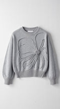 Floral Knit Sweater-sweaters > knit sweater-Laventaire-Laventaire