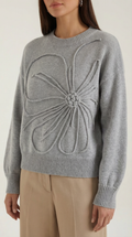 Floral Knit Sweater-sweaters > knit sweater-Laventaire-Laventaire