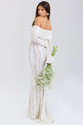 Floral Lace Evening Gown-dresses > evening gown-Laventaire-Laventaire