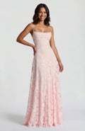 Floral Maxi Dress-dresses > maxi dress-Laventaire-Blush Pink-XS-Laventaire