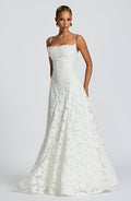 Floral Maxi Dress-dresses > maxi dress-Laventaire-White-XS-Laventaire