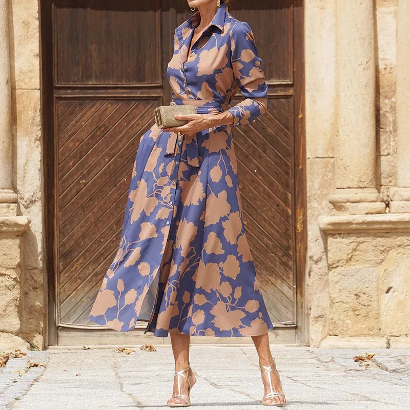 Floral Midi Dress-dresses > shirt dress-Laventaire-Laventaire
