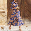 Floral Midi Dress-dresses > shirt dress-Laventaire-Laventaire