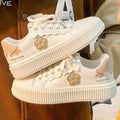 Floral Patch Platform Sneakers-footwear > sneakers-Laventaire-Laventaire
