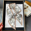 Floral Pattern Scarf-accessories > scarves-Laventaire-Beige-One size-Laventaire