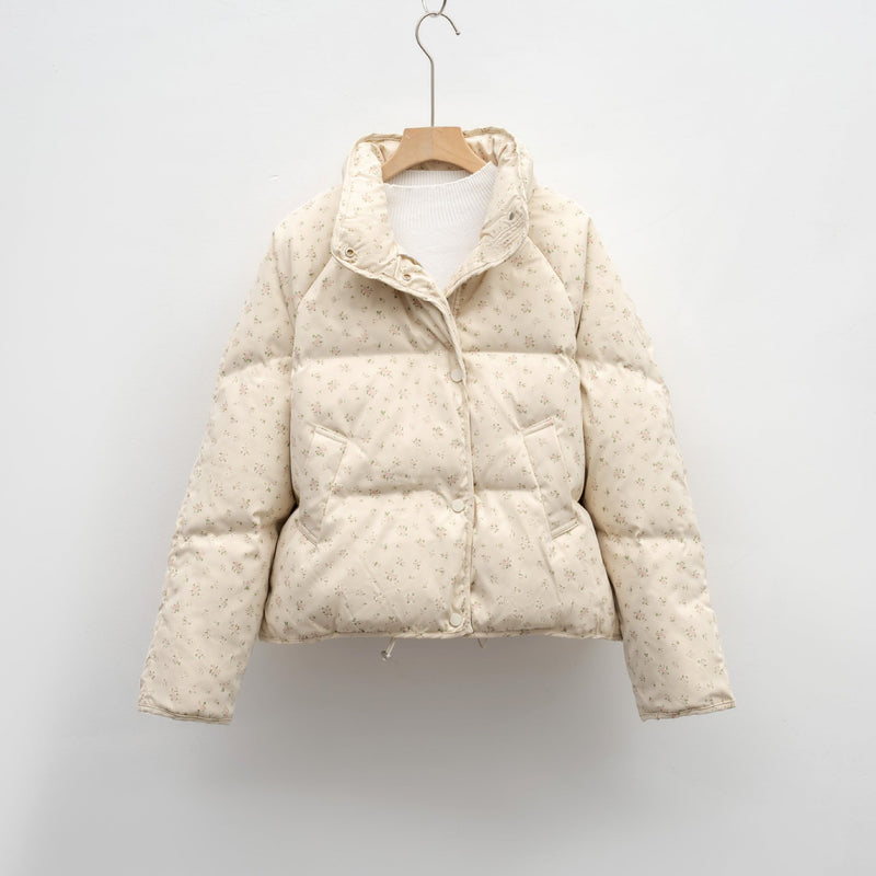 Floral Puffer Jacket-outerwear > puffer jacket-Laventaire-Laventaire