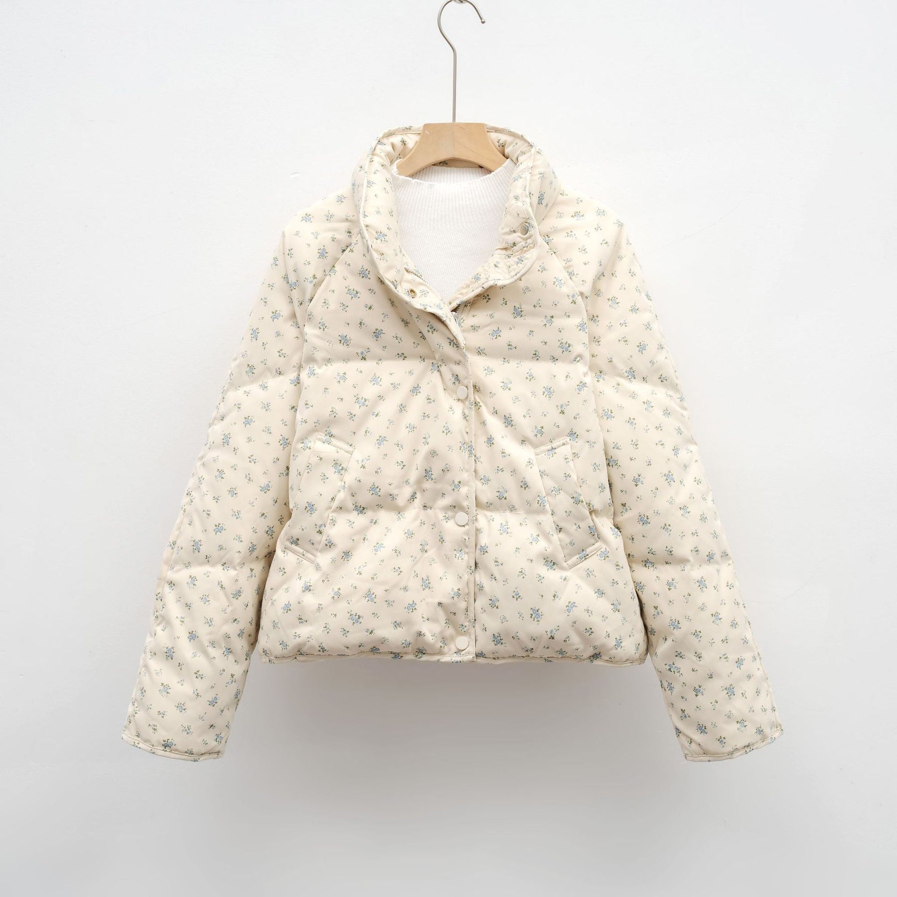 Floral Puffer Jacket-outerwear > puffer jacket-Laventaire-Laventaire
