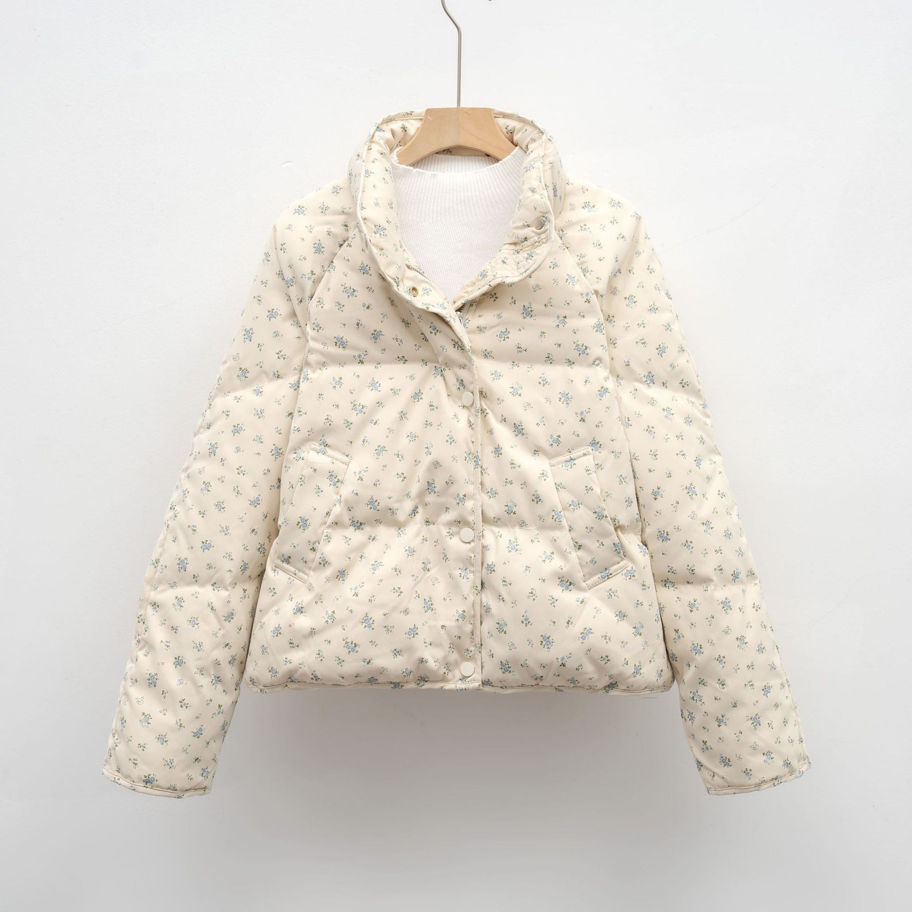 Floral Puffer Jacket-outerwear > puffer jacket-Laventaire-Laventaire