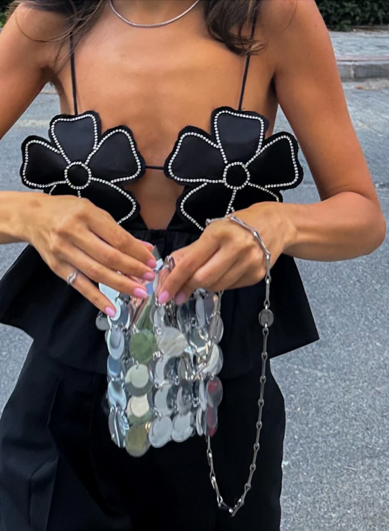 Floral Slim Fit Top-tops > fitted tops-Laventaire-Laventaire