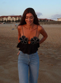Floral Slim Fit Top-tops > fitted tops-Laventaire-Laventaire