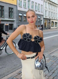 Floral Slim Fit Top-tops > fitted tops-Laventaire-Laventaire