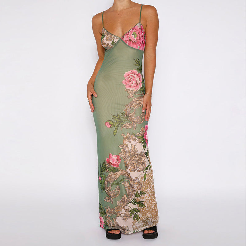 Floral Summer Maxi Dress-dresses > maxi dress-Laventaire-Laventaire