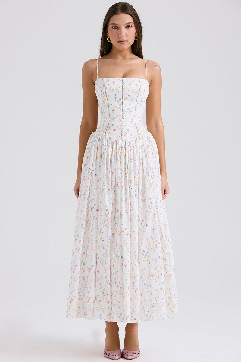 Floral Summer Maxi Dress-dresses > midi dress-Laventaire-Laventaire