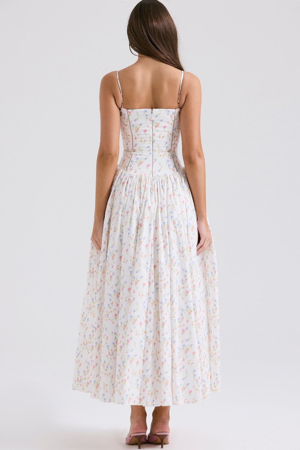 Floral Summer Maxi Dress-dresses > midi dress-Laventaire-Laventaire