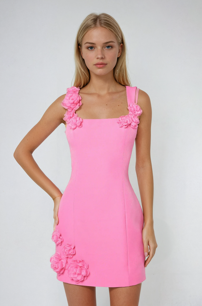 Floral Summer Mini Dress-dresses > mini dress-Laventaire-Laventaire