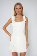 Floral Summer Mini Dress-dresses > mini dress-Laventaire-White-XS-Laventaire