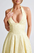 Flowy Halter Neck Midi Dress-dresses > midi dress-Laventaire-Laventaire