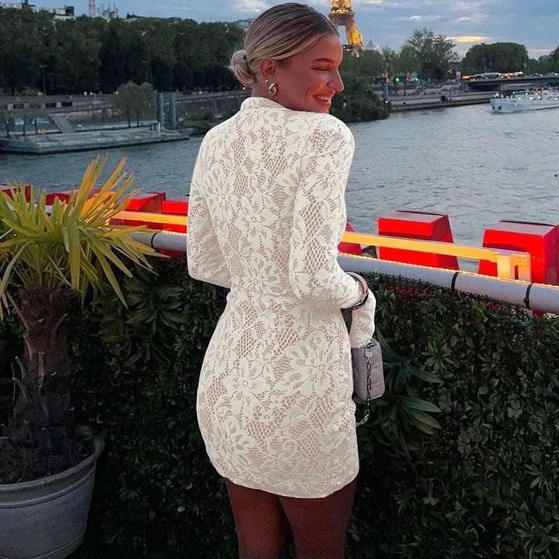 Formal Lace Mini Dress-dresses > mini dress-Laventaire-Laventaire