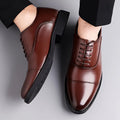 Formal Oxford Dress Shoes-footwear > dress shoes > oxfords-Laventaire-Dark Brown-38-Laventaire