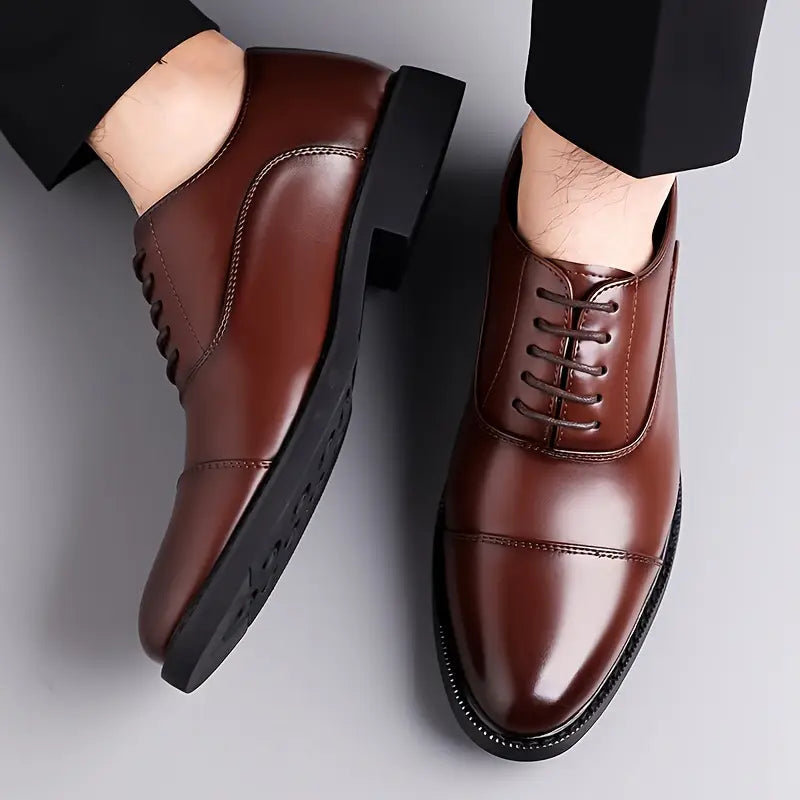 Formal Oxford Dress Shoes-footwear > dress shoes > oxfords-Laventaire-Dark Brown-38-Laventaire