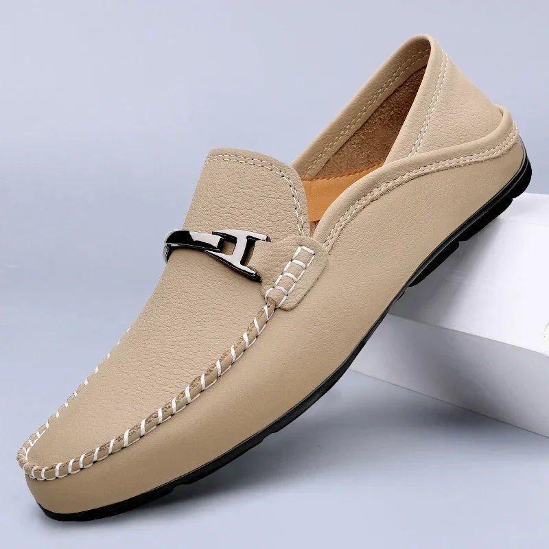 Formal Slip-On Loafers-footwear > loafers-Laventaire-Khaki-38-Laventaire