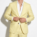 Formal Wedding Suit Set-suits > wedding suits-Laventaire-Yellow-XS-Laventaire