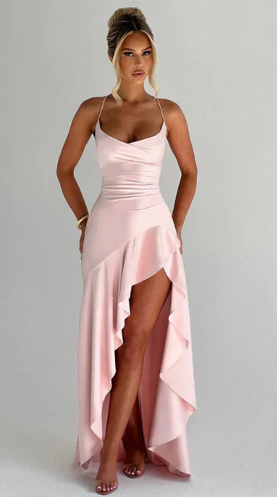 Front Slit Maxi Dress-dresses > maxi dress-Laventaire-Laventaire