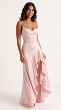 Front Slit Maxi Dress-dresses > maxi dress-Laventaire-Laventaire