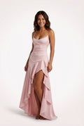 Front Slit Maxi Dress-dresses > maxi dress-Laventaire-Blush Pink-S-Laventaire