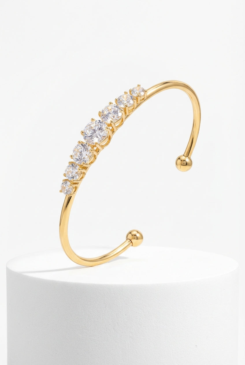 Gold Plated Bangle Bracelet-jewelry > bracelets > bangle bracelets-Laventaire-Laventaire