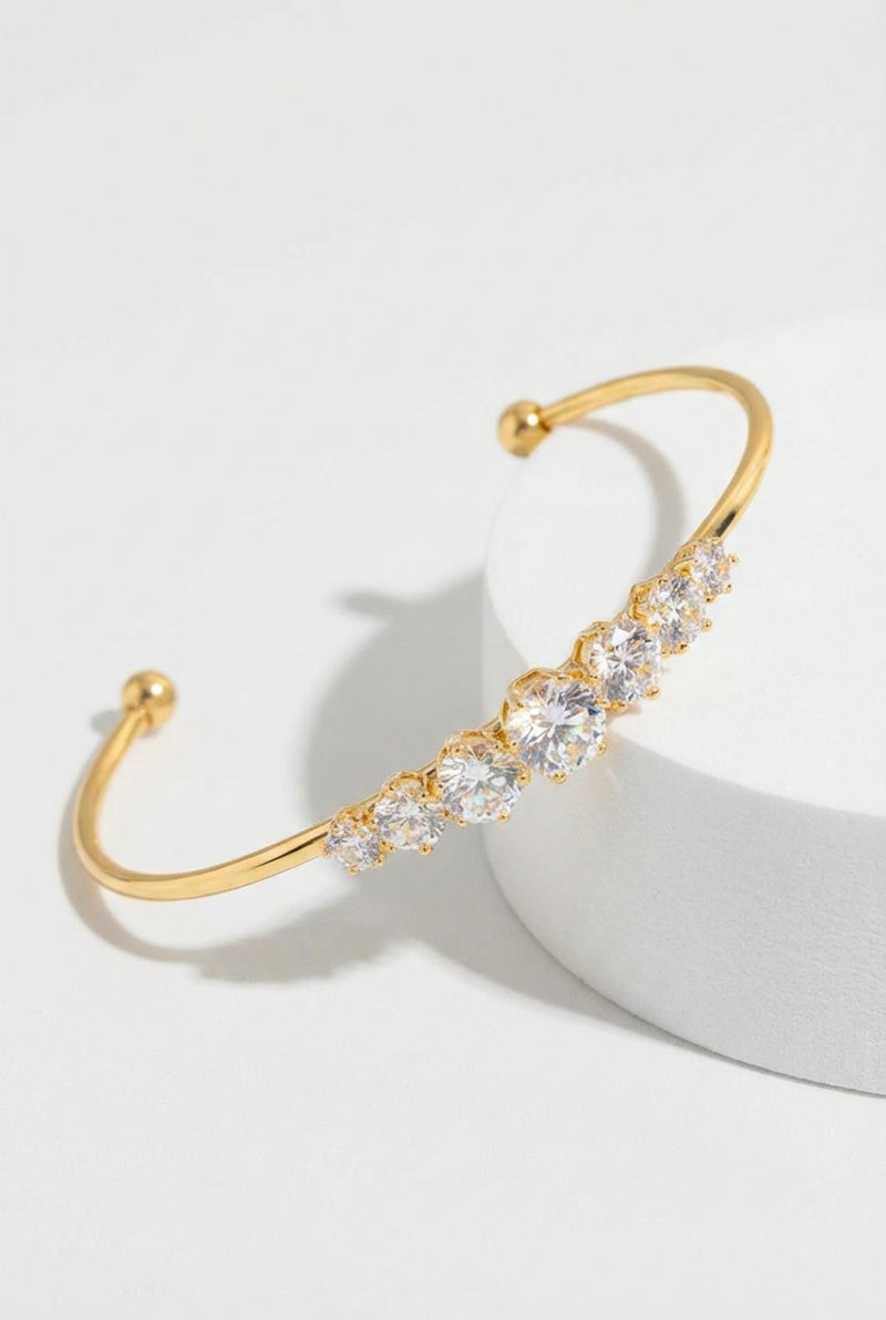 Gold Plated Bangle Bracelet-jewelry > bracelets > bangle bracelets-Laventaire-Gold-One Size-Laventaire