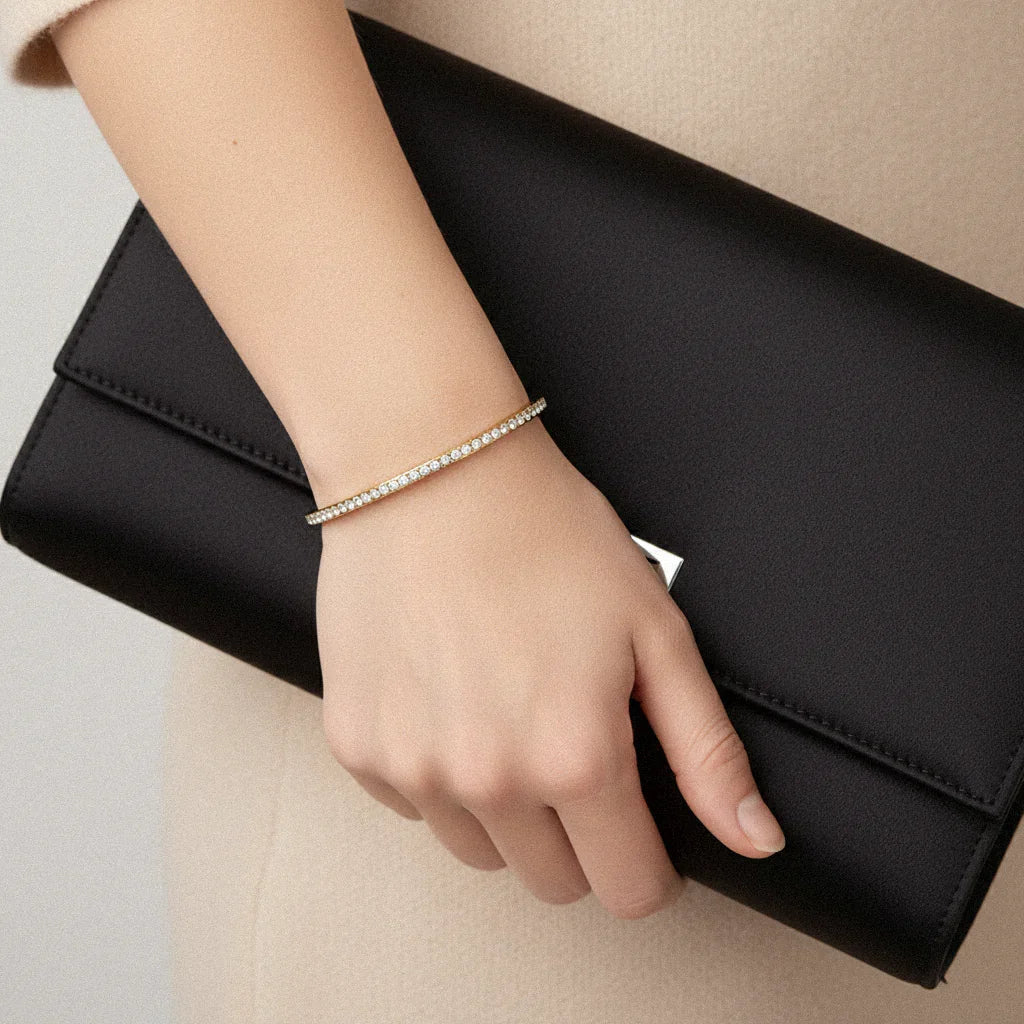 Gold Plated Bangle Bracelet-jewelry > bracelets > bangles-Laventaire-Laventaire