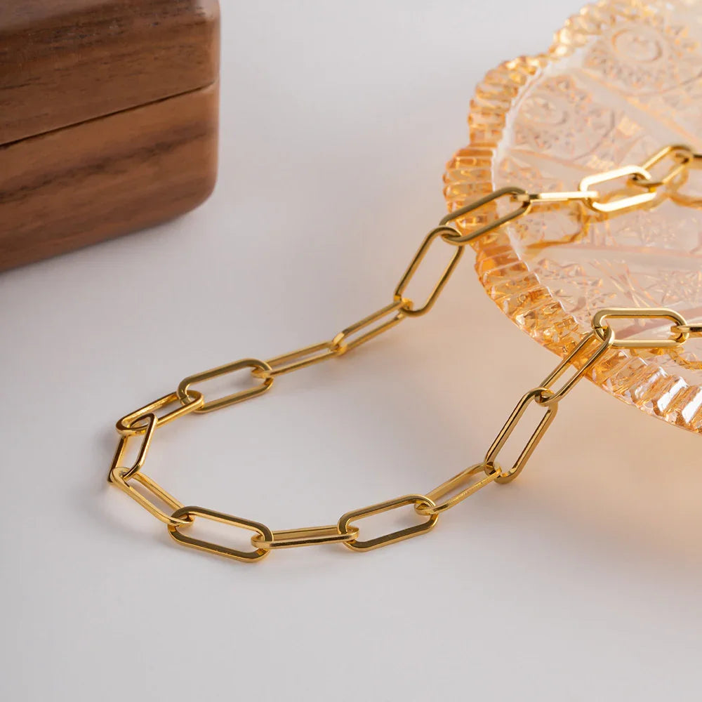 Gold Plated Chain Necklace-jewelry > necklaces > chain necklaces-Laventaire-Laventaire