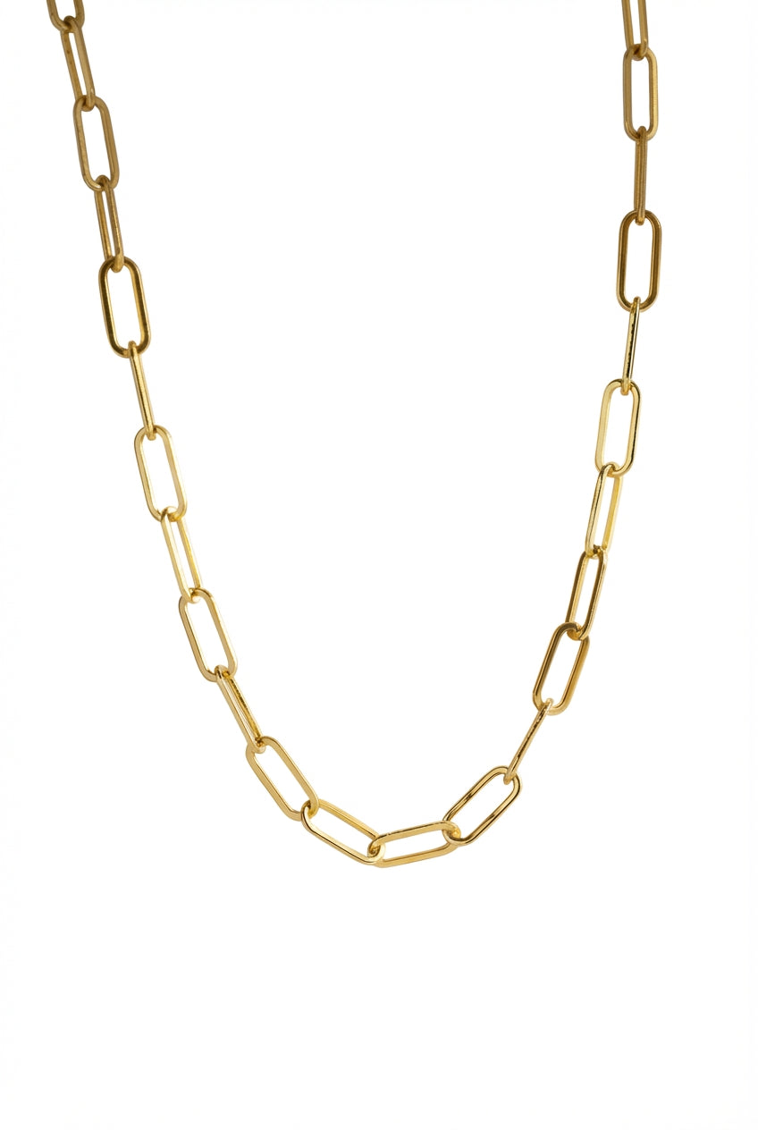 Gold Plated Chain Necklace-jewelry > necklaces > chain necklaces-Laventaire-Gold-One Size-Laventaire