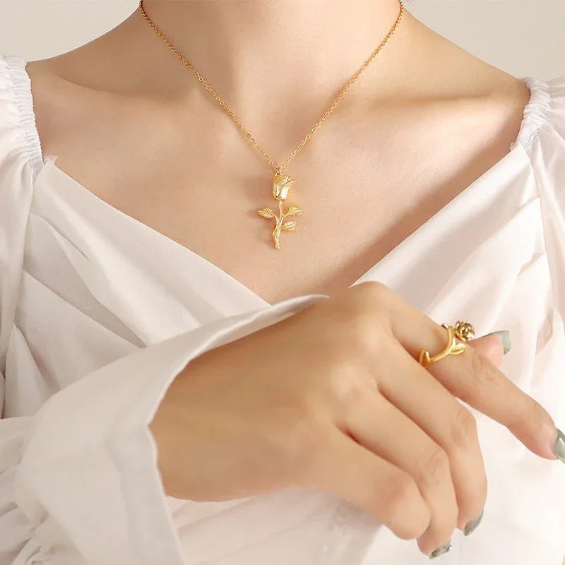 Gold Plated Charm Necklace-jewelry > necklaces-Laventaire-Laventaire