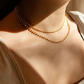 Gold Plated Layered Necklace-necklaces > layered necklaces-Laventaire-Laventaire
