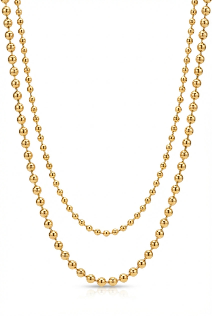 Gold Plated Layered Necklace-necklaces > layered necklaces-Laventaire-Gold-One Size-Laventaire