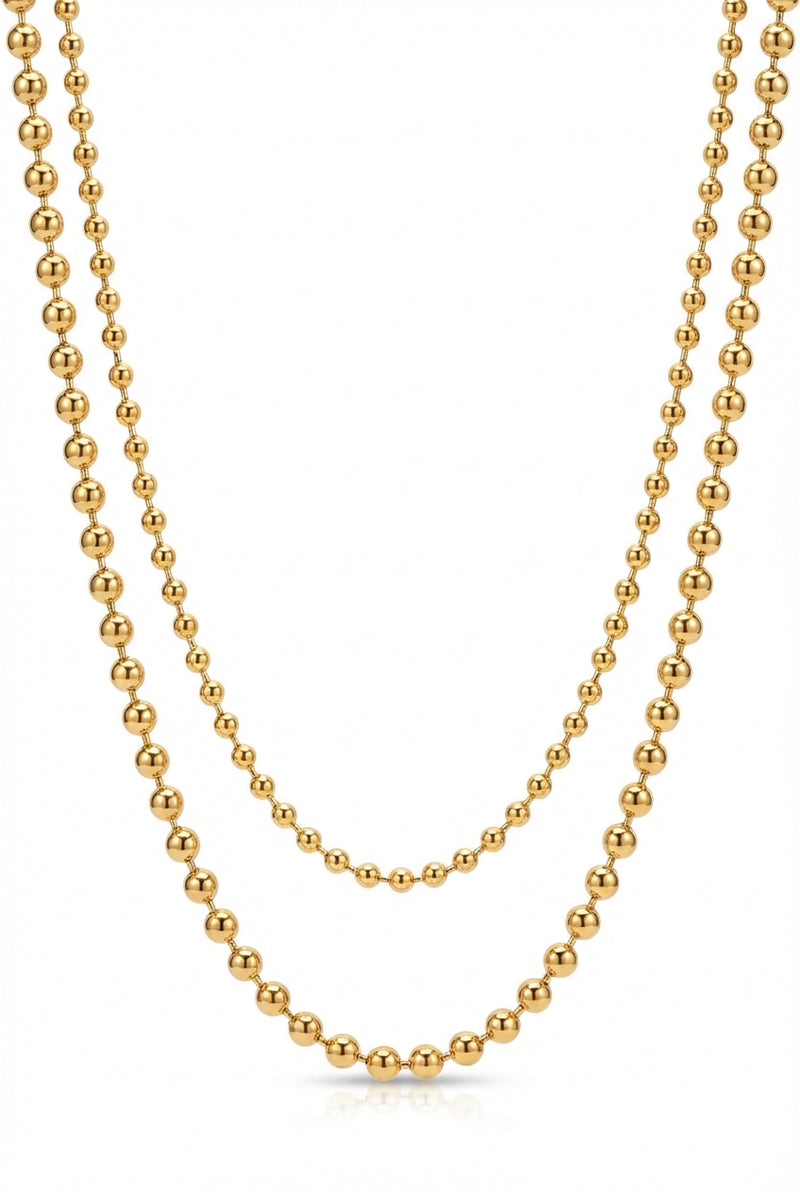 Gold Plated Layered Necklace-necklaces > layered necklaces-Laventaire-Gold-One Size-Laventaire