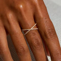 Gold Plated Ring Cross-jewelry > rings > statement rings-Laventaire-Laventaire