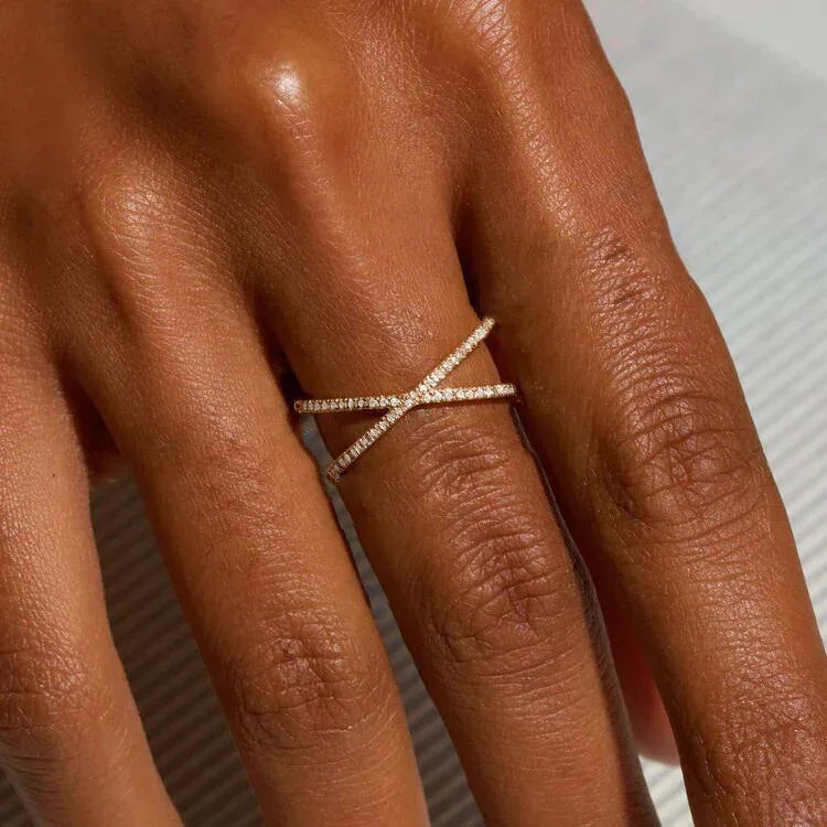 Gold Plated Ring Cross-jewelry > rings > statement rings-Laventaire-Laventaire