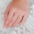 Gold Plated Ring Cross-jewelry > rings > statement rings-Laventaire-Laventaire