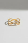 Gold Plated Ring Cross-jewelry > rings > statement rings-Laventaire-Laventaire