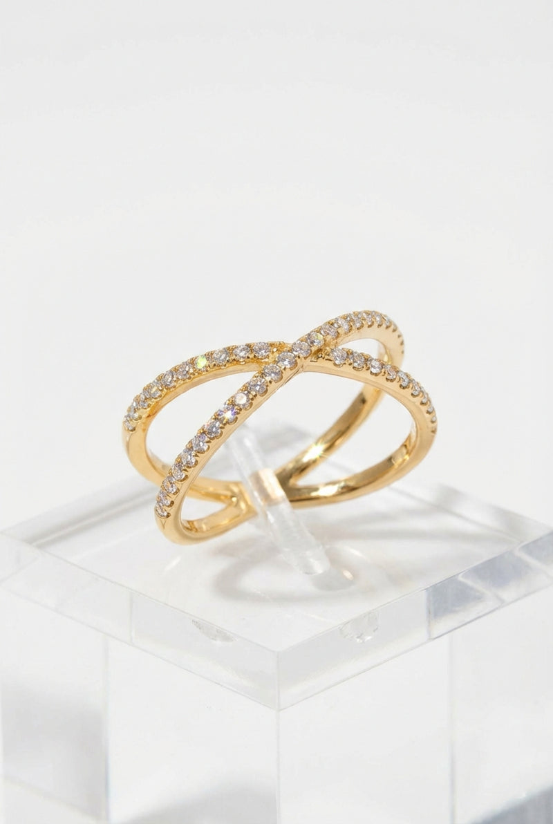 Gold Plated Ring Cross-jewelry > rings > statement rings-Laventaire-Gold-6-Laventaire