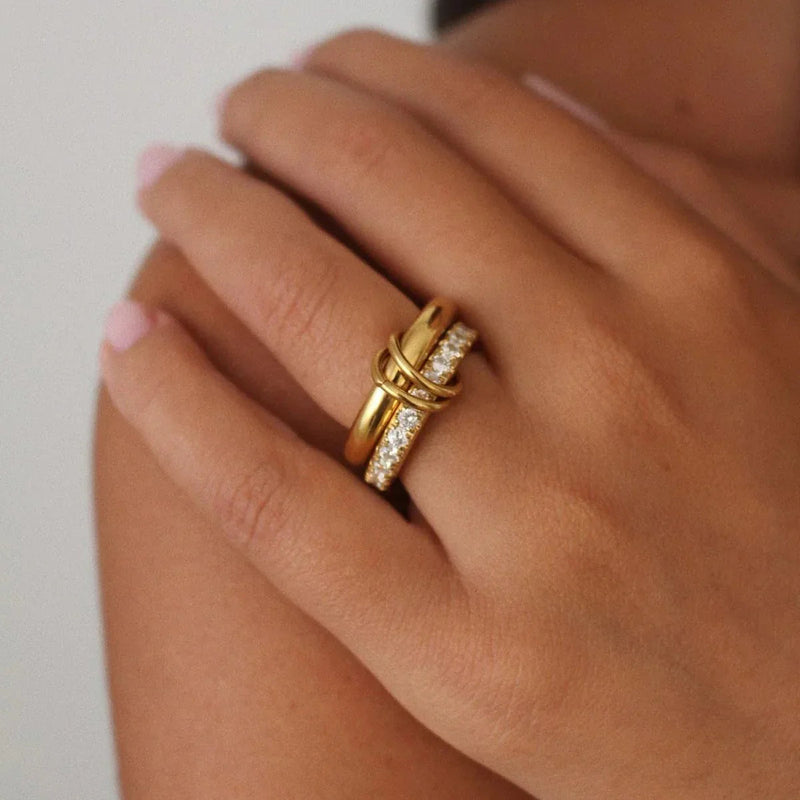 Gold Plated Ring Set-jewelry > ring set-Laventaire-Laventaire